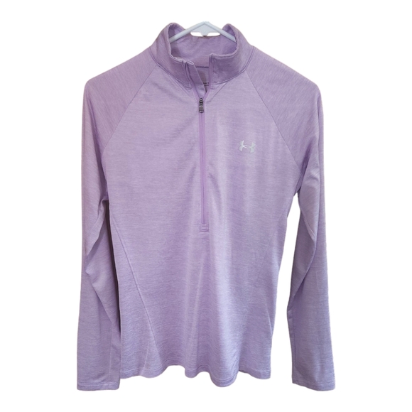 Under Armour Heatwave Long Sleeve, Half Zip Pullover, Light Purple - Picture 5 of 8